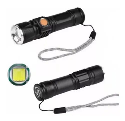 linterna led recargable usb zoom cordon